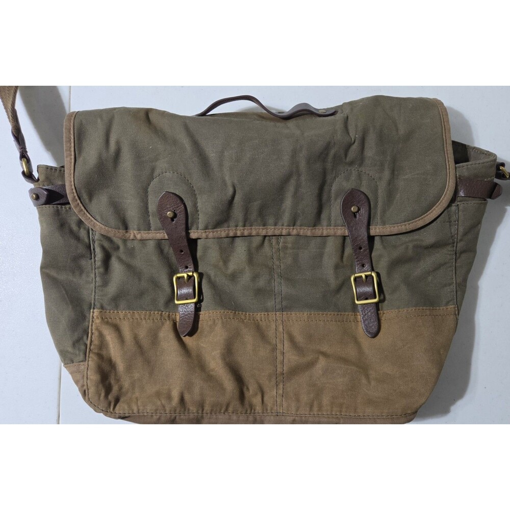 J. Crew Dry Goods Abingdon Weekender Large Duffel Bag Canvas Leather Trim Wax